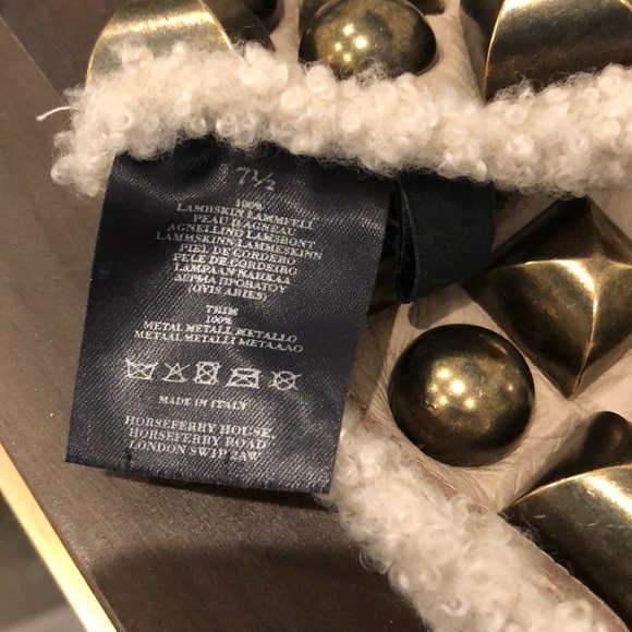 Burberry leather studded gloves Sz 71/2 - Picture 3 of 6